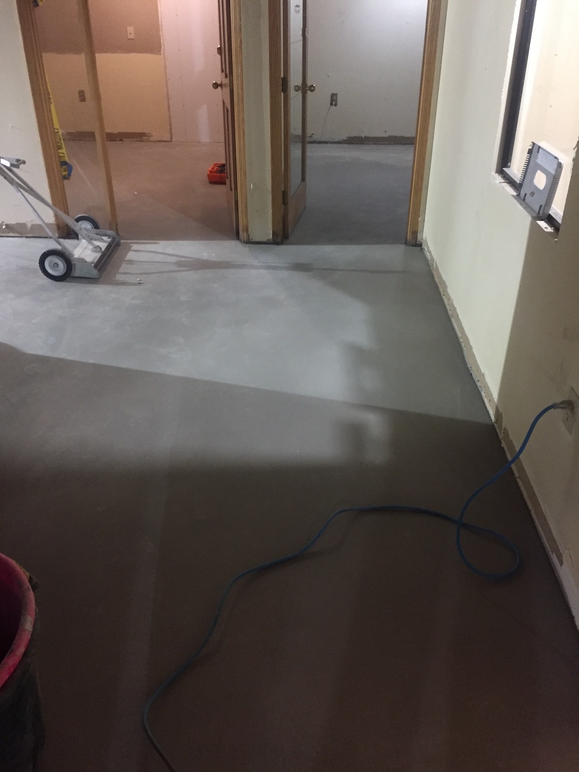 Cement flooring completed